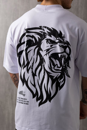 Camiseta Oversized American Lion - Branca