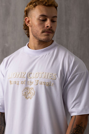 Camiseta Oversized Luxury Veludo Vintage - Branca