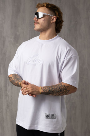 Camiseta Oversized Lionz Bordada - Branca
