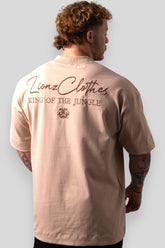 Camiseta Oversized Bordada King - Bege
