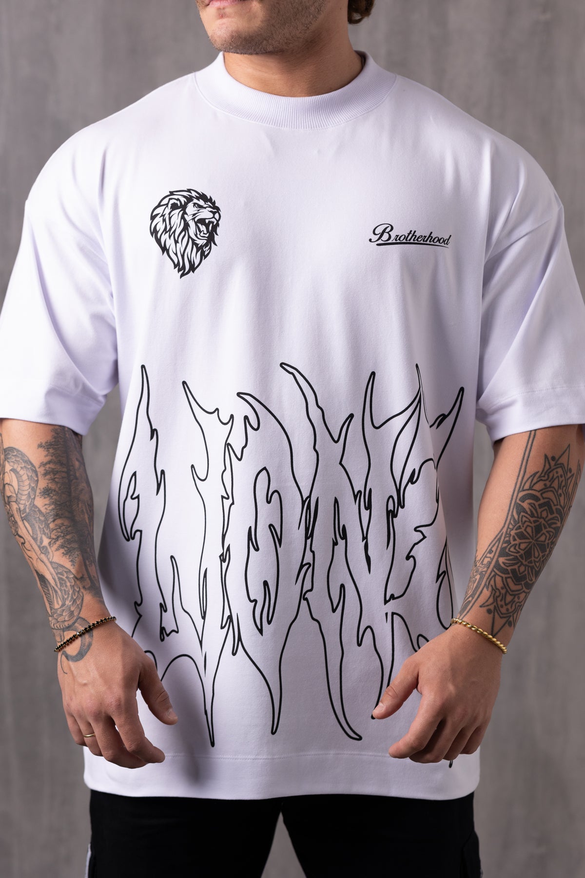 Camiseta Oversized Metalic - Branca